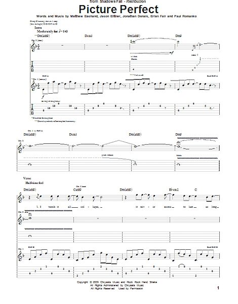 Picture Perfect - Guitar TAB, New, Main