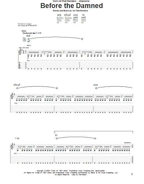 Before The Damned - Guitar TAB, New, Main