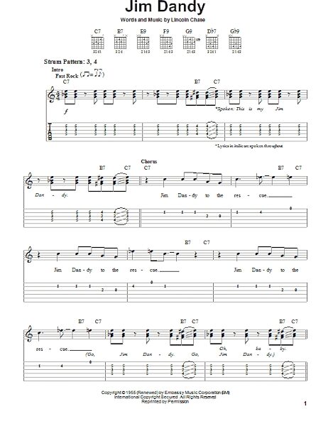 Jim Dandy - Easy Guitar with TAB, New, Main