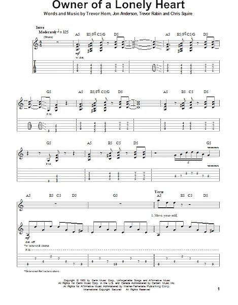 Owner Of A Lonely Heart - Guitar Tab Play-Along, New, Main