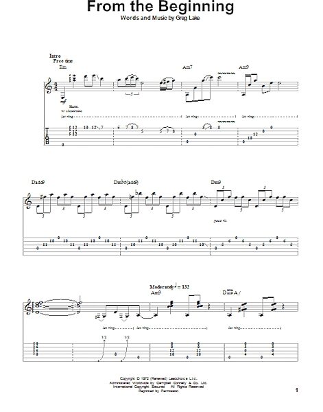 From The Beginning - Guitar Tab Play-Along, New, Main