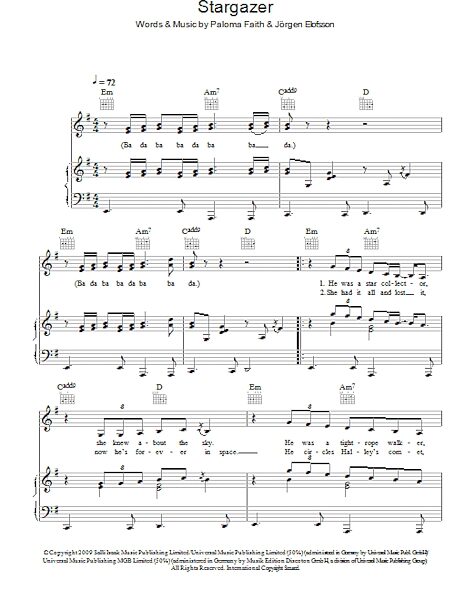 Stargazer - Piano/Vocal/Guitar, New, Main