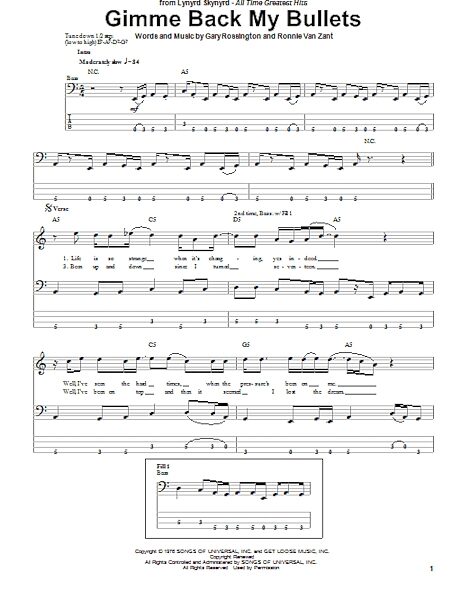 Gimme Back My Bullets - Bass Tab, New, Main