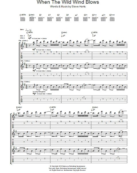 When The Wild Wind Blows - Guitar TAB, New, Main
