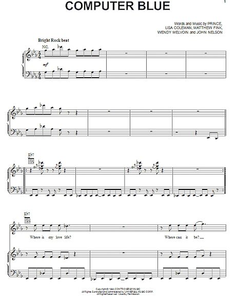 Computer Blue - Piano/Vocal/Guitar, New, Main