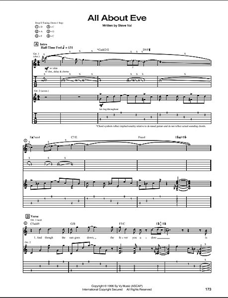 All About Eve - Guitar TAB, New, Main