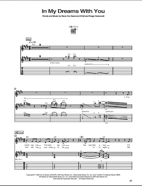 In My Dreams With You - Guitar TAB, New, Main