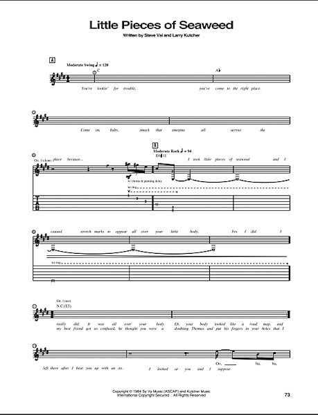 Little Pieces Of Seaweed - Guitar TAB, New, Main