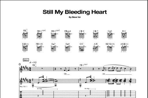 Still My Bleeding Heart - Guitar TAB, New, Main