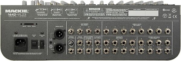 Mackie 1642-VLZ3 16-Channel Mixer, Rear