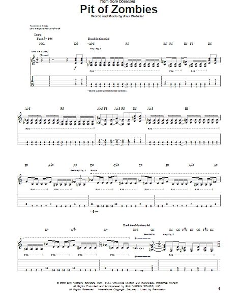 Pit Of Zombies - Guitar TAB, New, Main