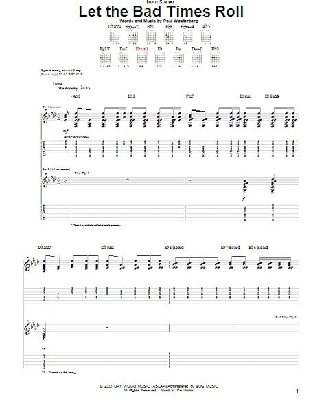 Let The Bad Times Roll - Guitar TAB, New, Main