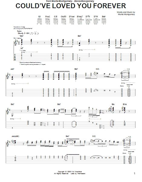 Could've Loved You Forever - Guitar TAB, New, Main