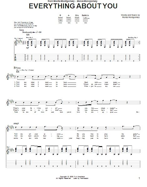 Everything About You - Guitar TAB, New, Main