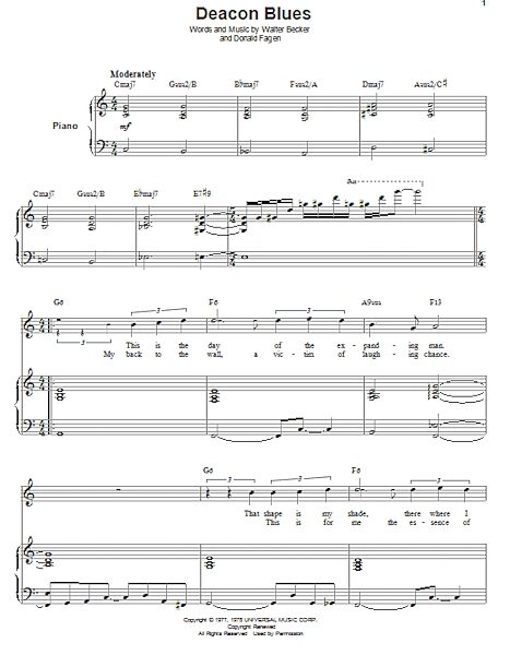 Deacon Blues - Piano Vocal, New, Main