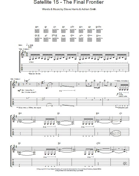 Satellite 15 - The Final Frontier - Guitar TAB, New, Main