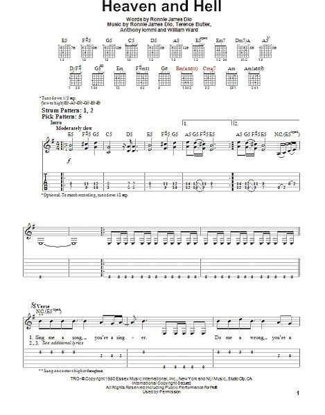 Heaven And Hell - Easy Guitar with TAB, New, Main