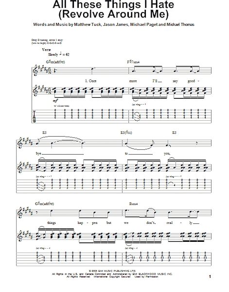 All These Things I Hate (Revolve Around Me) - Guitar Tab Play-Along, New, Main