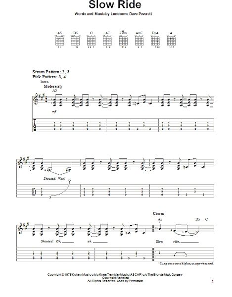 Slow Ride - Easy Guitar with TAB, New, Main
