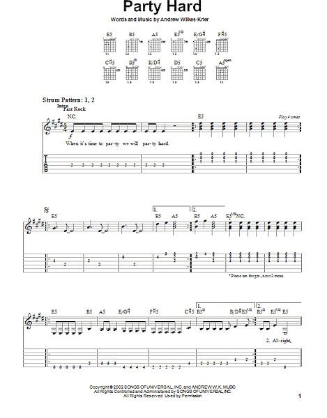 Party Hard - Easy Guitar with TAB, New, Main