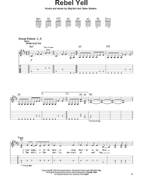 Rebel Yell - Easy Guitar with TAB, New, Main