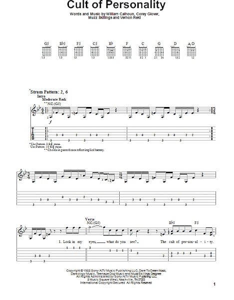 Cult Of Personality - Easy Guitar with TAB, New, Main