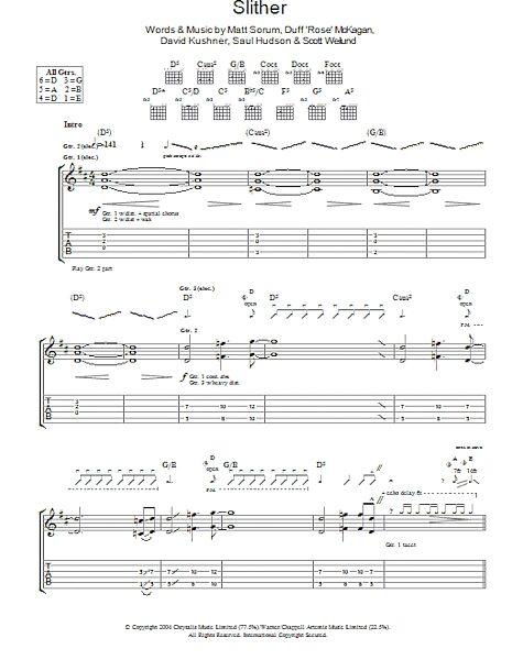 Slither - Guitar TAB, New, Main