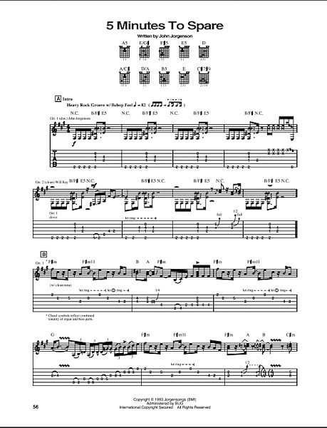 5 Minutes To Spare - Guitar TAB, New, Main