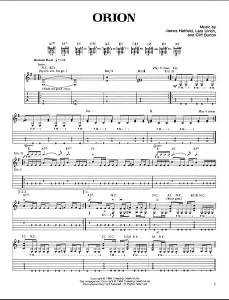 Orion - Guitar TAB, New, Main