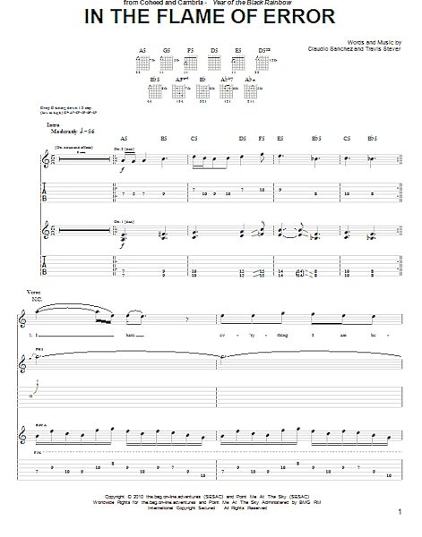 In The Flame Of Error - Guitar TAB, New, Main