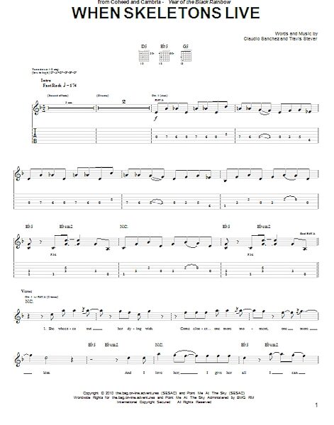 When Skeletons Live - Guitar TAB, New, Main