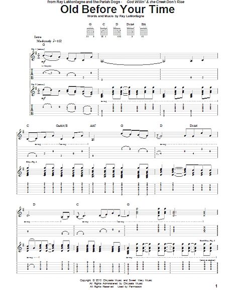 Old Before Your Time - Guitar TAB, New, Main