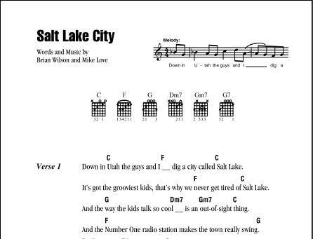 Salt Lake City - Guitar Chords/Lyrics, New, Main