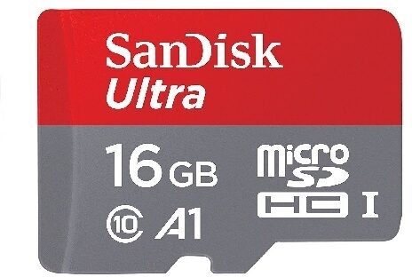 SanDisk Ultra microSDHC UHS-I Memory Card with Adapter, Action Position Back