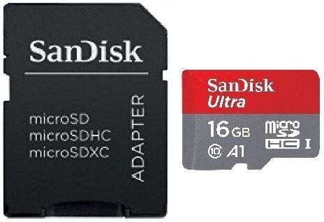 SanDisk Ultra microSDHC UHS-I Memory Card with Adapter, Action Position Back