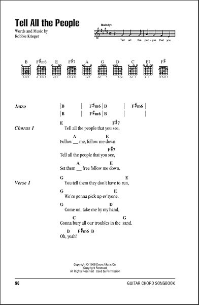 Tell All The People - Guitar Chords/Lyrics, New, Main