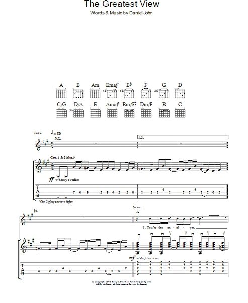 The Greatest View - Guitar TAB, New, Main