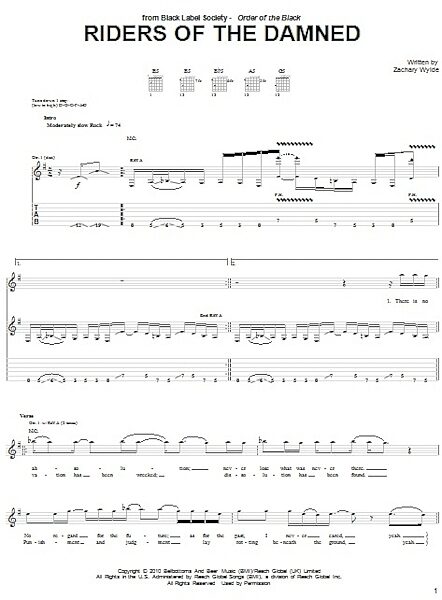 Riders Of The Damned - Guitar TAB, New, Main