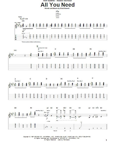 All You Need - Guitar TAB, New, Main