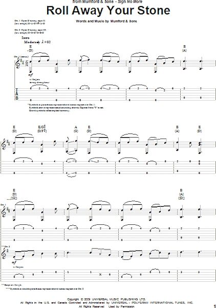 Roll Away Your Stone - Guitar TAB, New, Main