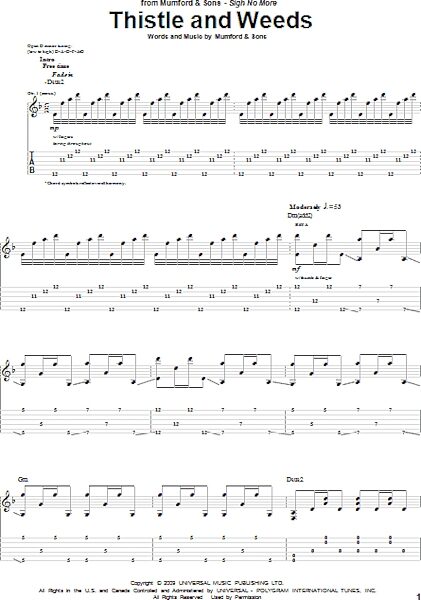 Thistle And Weeds - Guitar TAB, New, Main