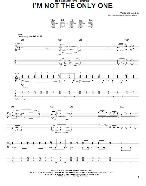 I'm Not The Only One - Guitar TAB, New, Main