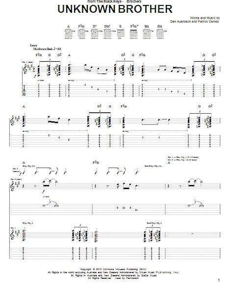 Unknown Brother - Guitar TAB, New, Main