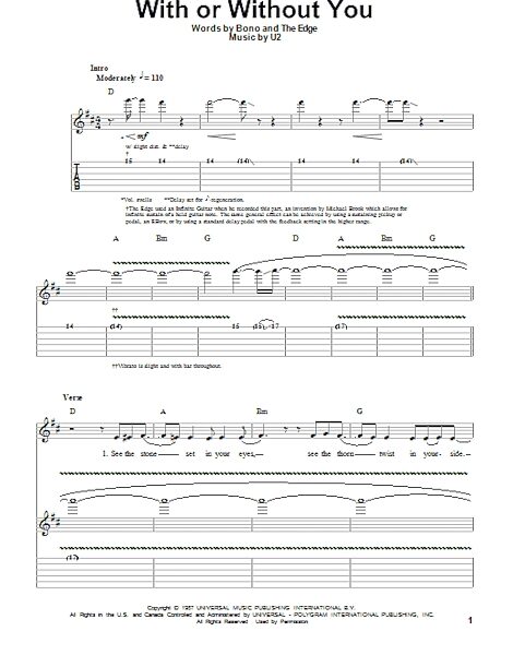 With Or Without You - Guitar Tab Play-Along, New, Main
