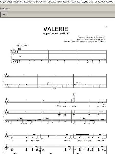 Valerie - Piano/Vocal/Guitar, New, Main