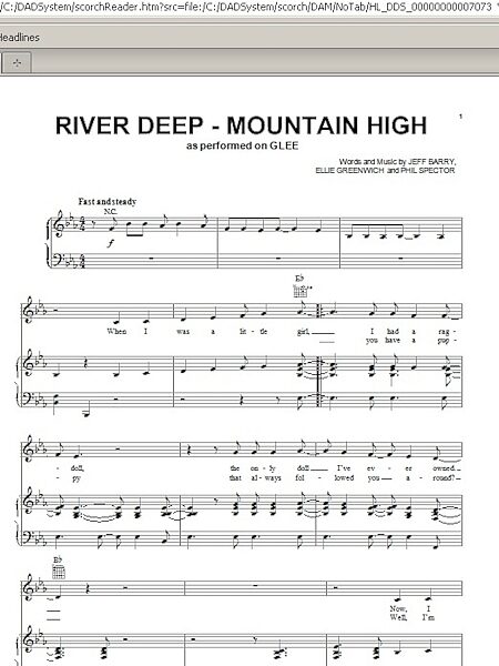 River Deep - Mountain High - Piano/Vocal/Guitar, New, Main