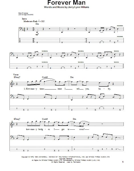 Forever Man - Bass Tab, New, Main