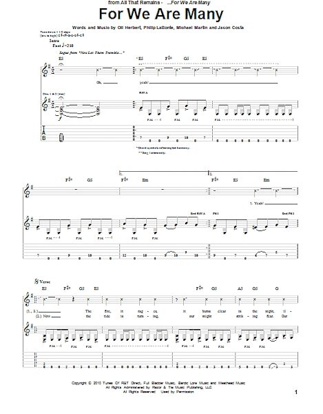 For We Are Many - Guitar TAB, New, Main