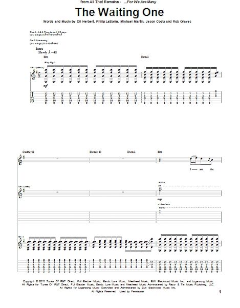 The Waiting One - Guitar TAB, New, Main