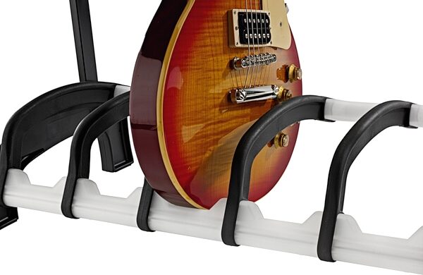 K&M 17525 Guardian 5-Space Electric Guitar Stand, New, Action Position Back